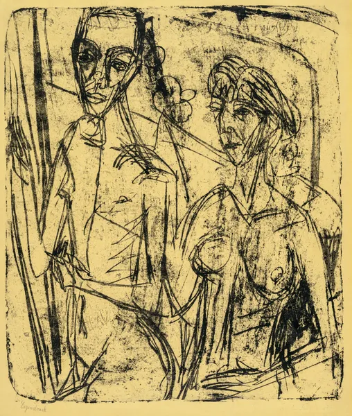 Couple in Room, Nude Man with Woman av Ernst Ludwig Kirchner