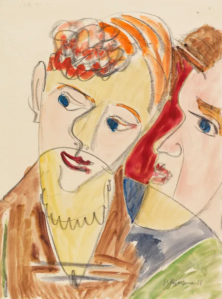 Die Hembusse (Liebespaar H.) av Ernst Ludwig Kirchner
