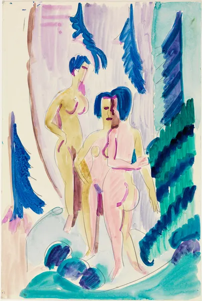 Drei Akte im Bergwald av Ernst Ludwig Kirchner