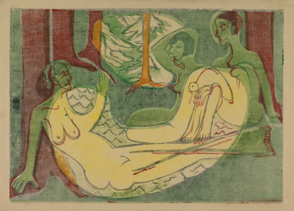 Drei Akte im Walde av Ernst Ludwig Kirchner