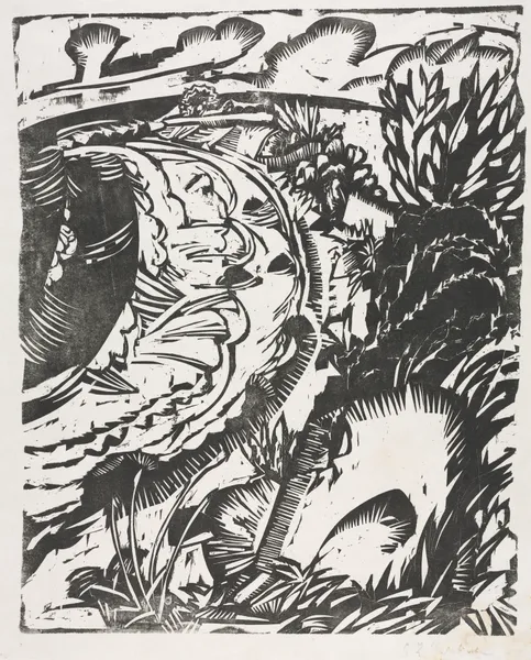Dune Landscape with a Curving Bay av Ernst Ludwig Kirchner
