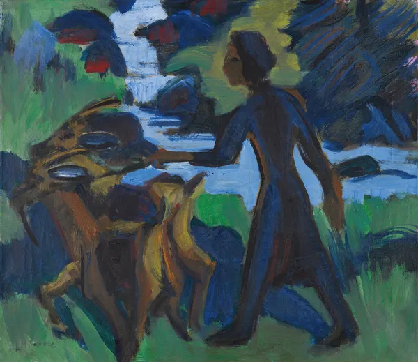 Frau mit Ziege av Ernst Ludwig Kirchner