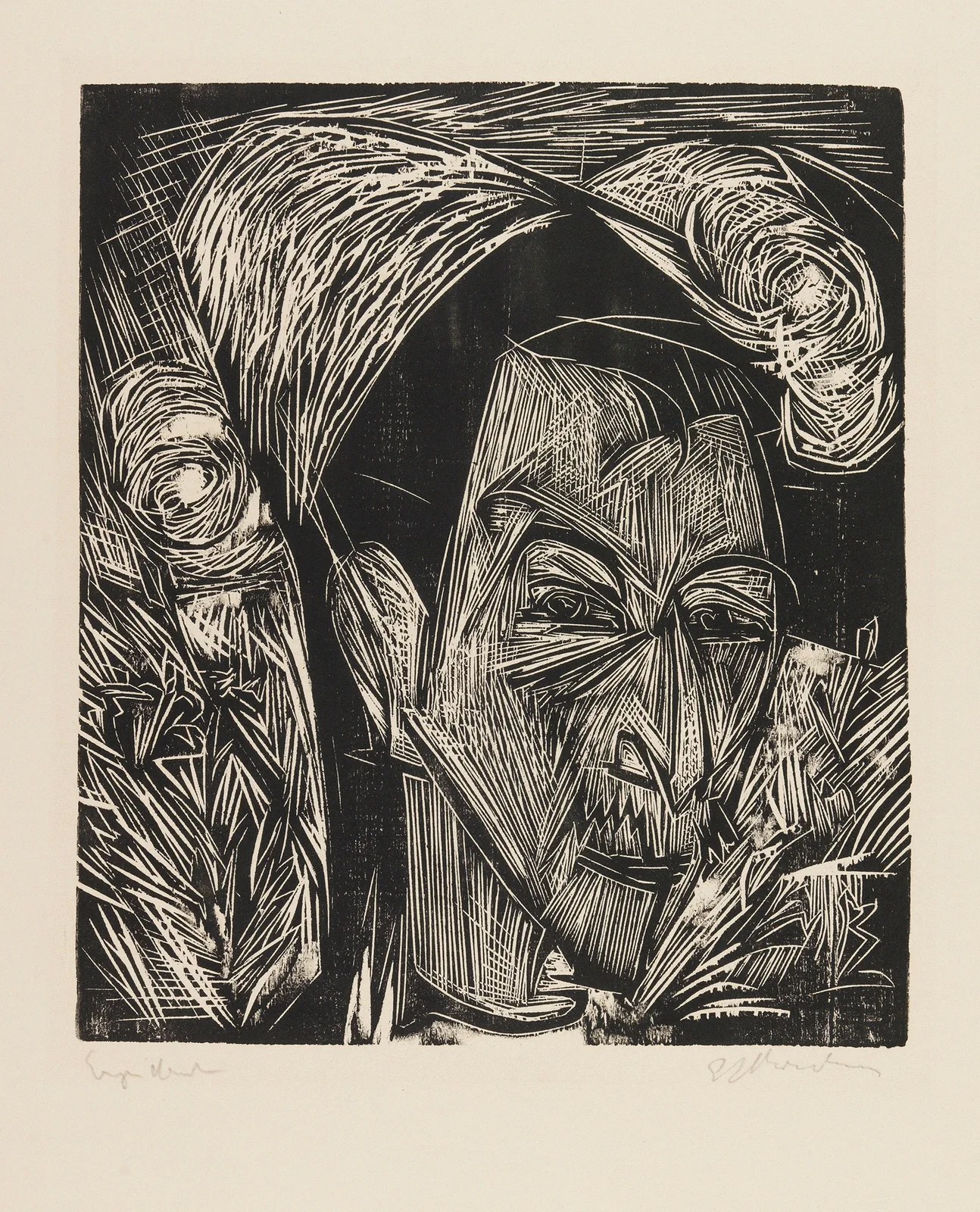 Kopf David Müller av Ernst Ludwig Kirchner