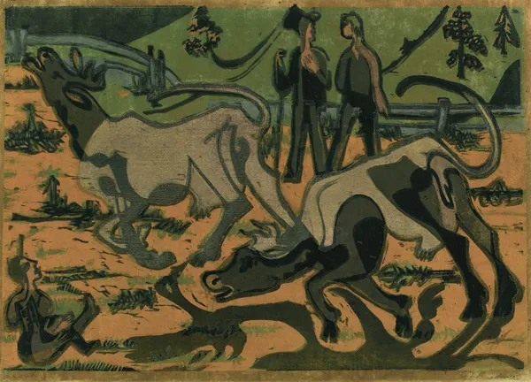 Kühe Im Frühling – nr 1 av Ernst Ludwig Kirchner