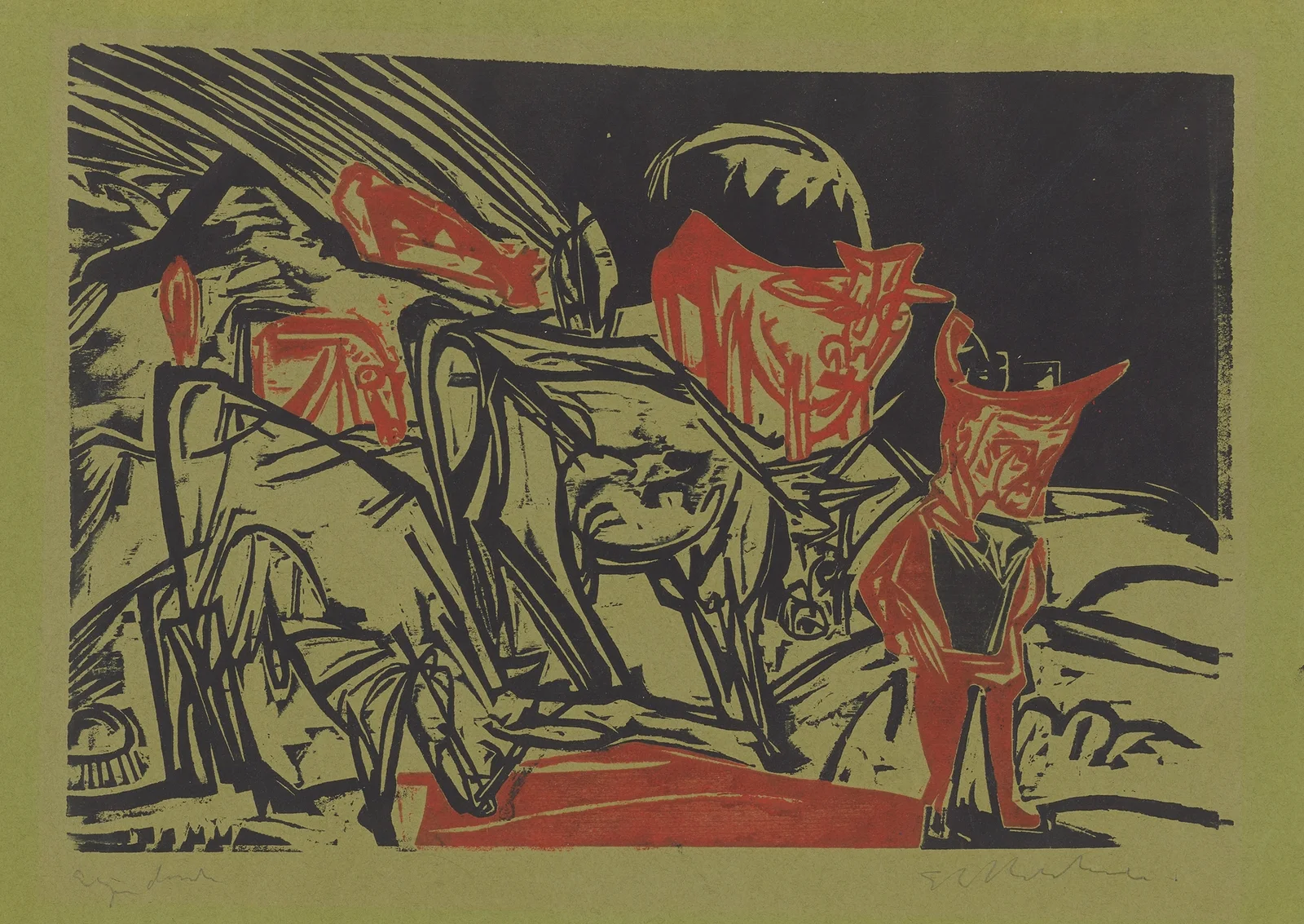 Kuhherde mit einem Hirten av Ernst Ludwig Kirchner