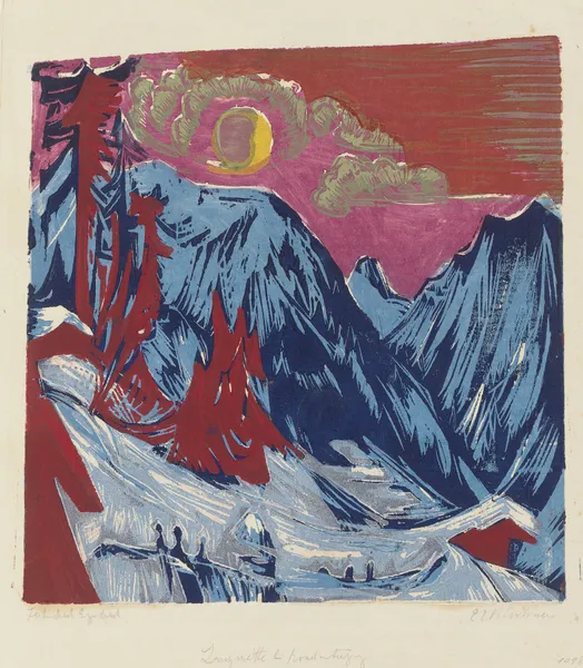 Längmatte bei Monduntergang av Ernst Ludwig Kirchner