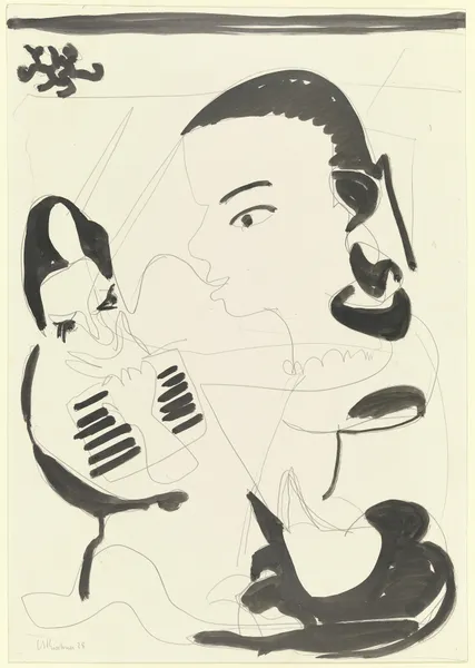 Lesender und junges Mädchen (Störung) av Ernst Ludwig Kirchner