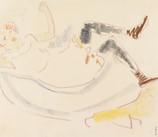 Liegendes Mädchen av Ernst Ludwig Kirchner