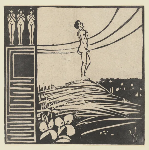 Male Figure on a Mountain (Longing). From the series ‘Two People’ av Ernst Ludwig Kirchner