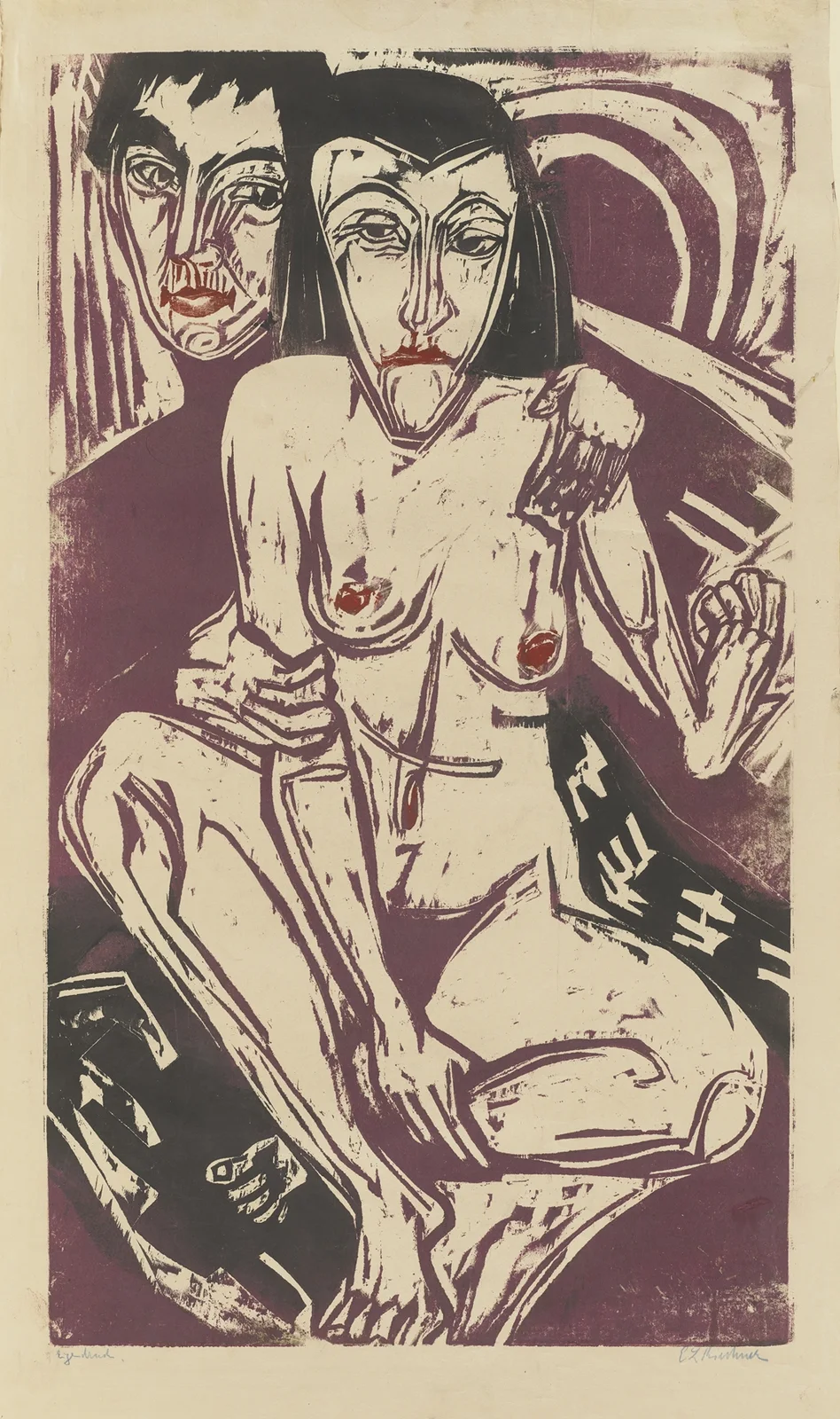 Melancholie (Selbstbildnis mit Erna) av Ernst Ludwig Kirchner