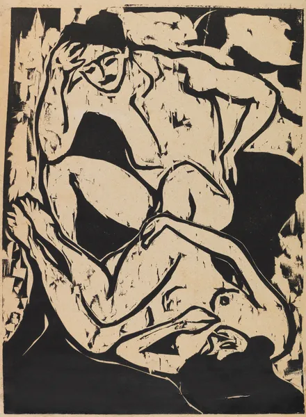 Nacktes Paar auf einem Kanapee av Ernst Ludwig Kirchner