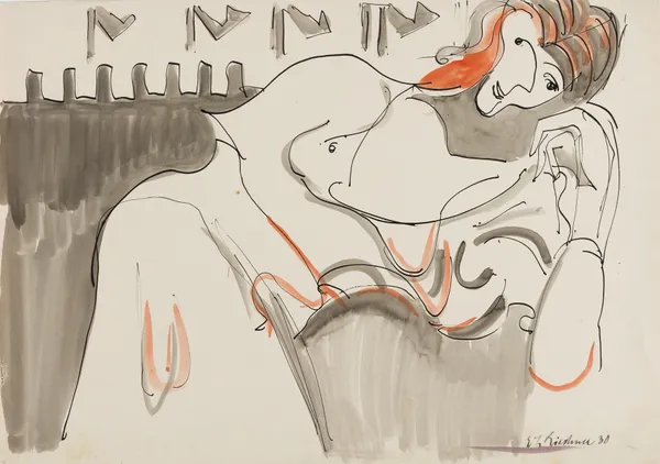 Ruhende Frau av Ernst Ludwig Kirchner
