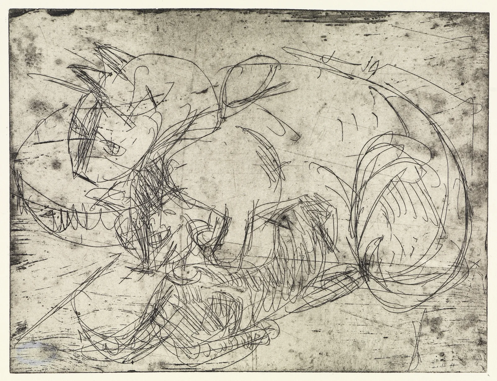 Säugende Katze av Ernst Ludwig Kirchner