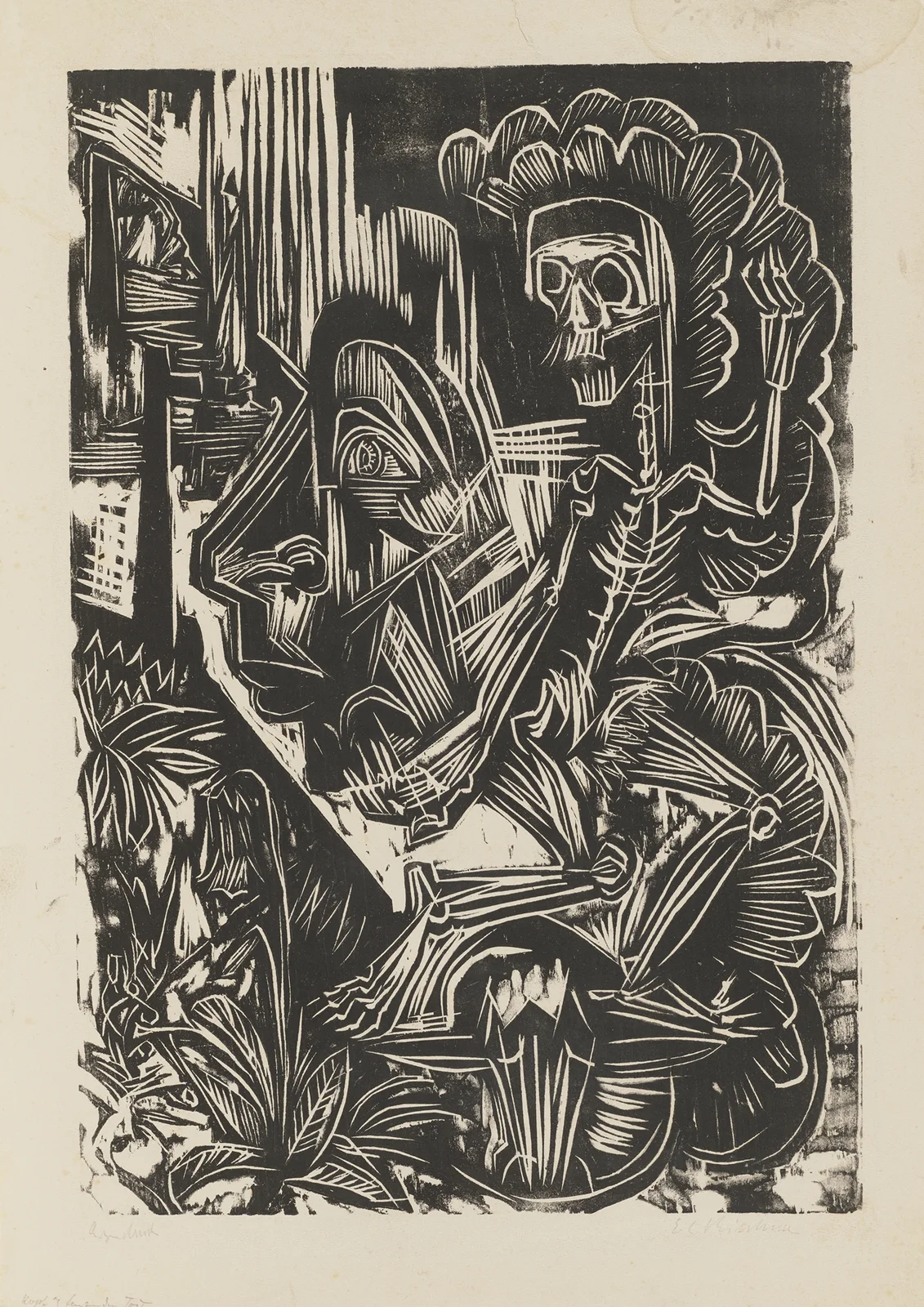 Self-Portrait with Dancing Death av Ernst Ludwig Kirchner