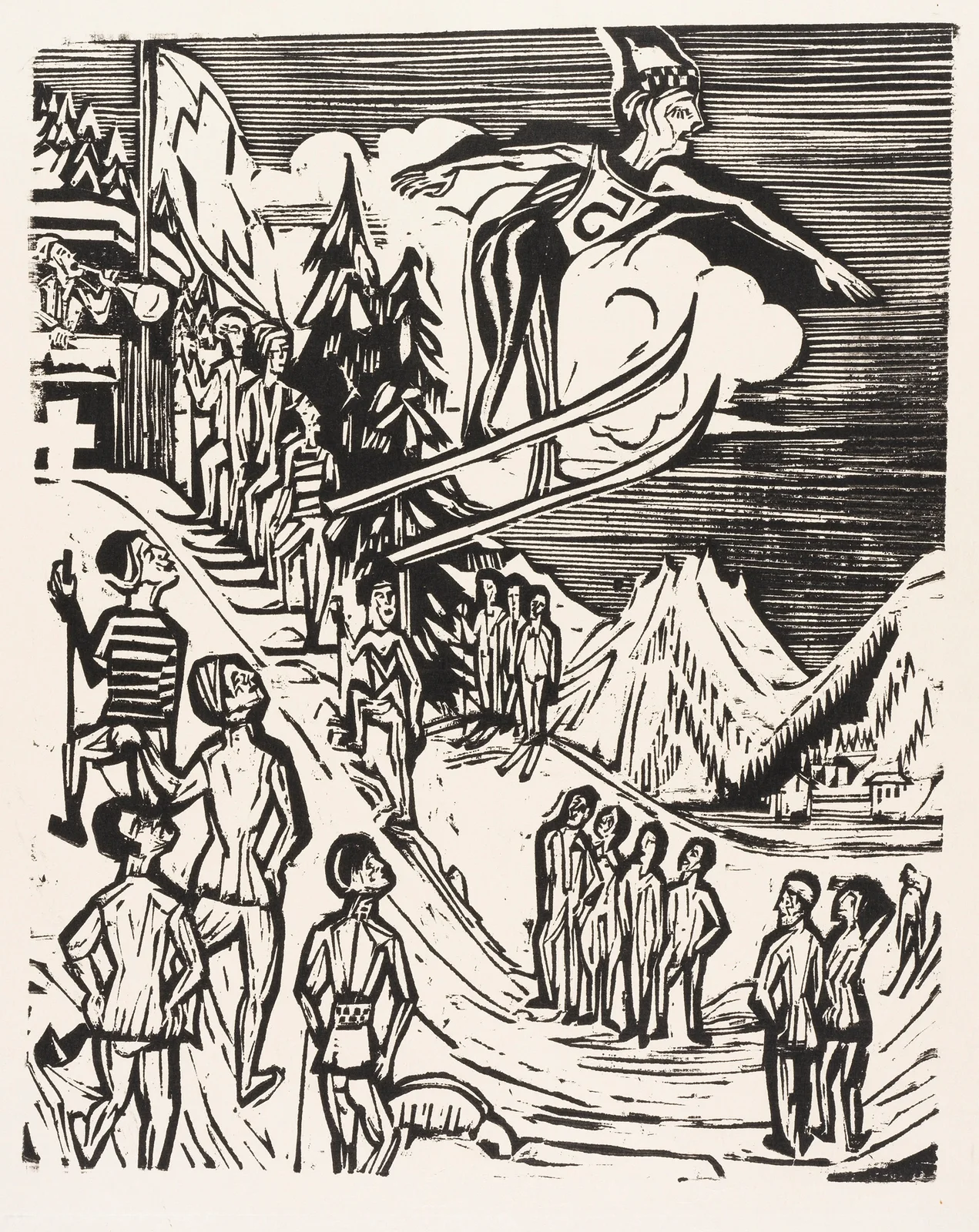 Skisprung av Ernst Ludwig Kirchner