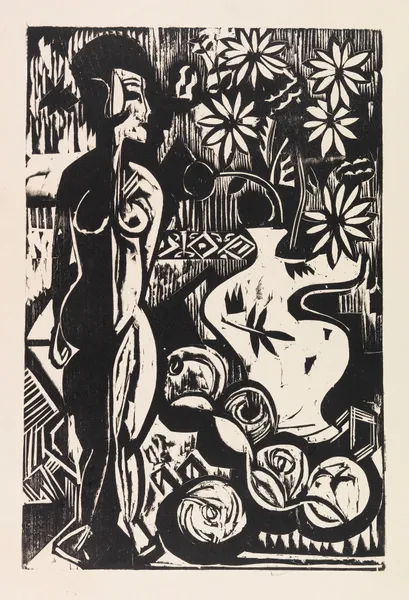 Stilleben mit Plastik av Ernst Ludwig Kirchner