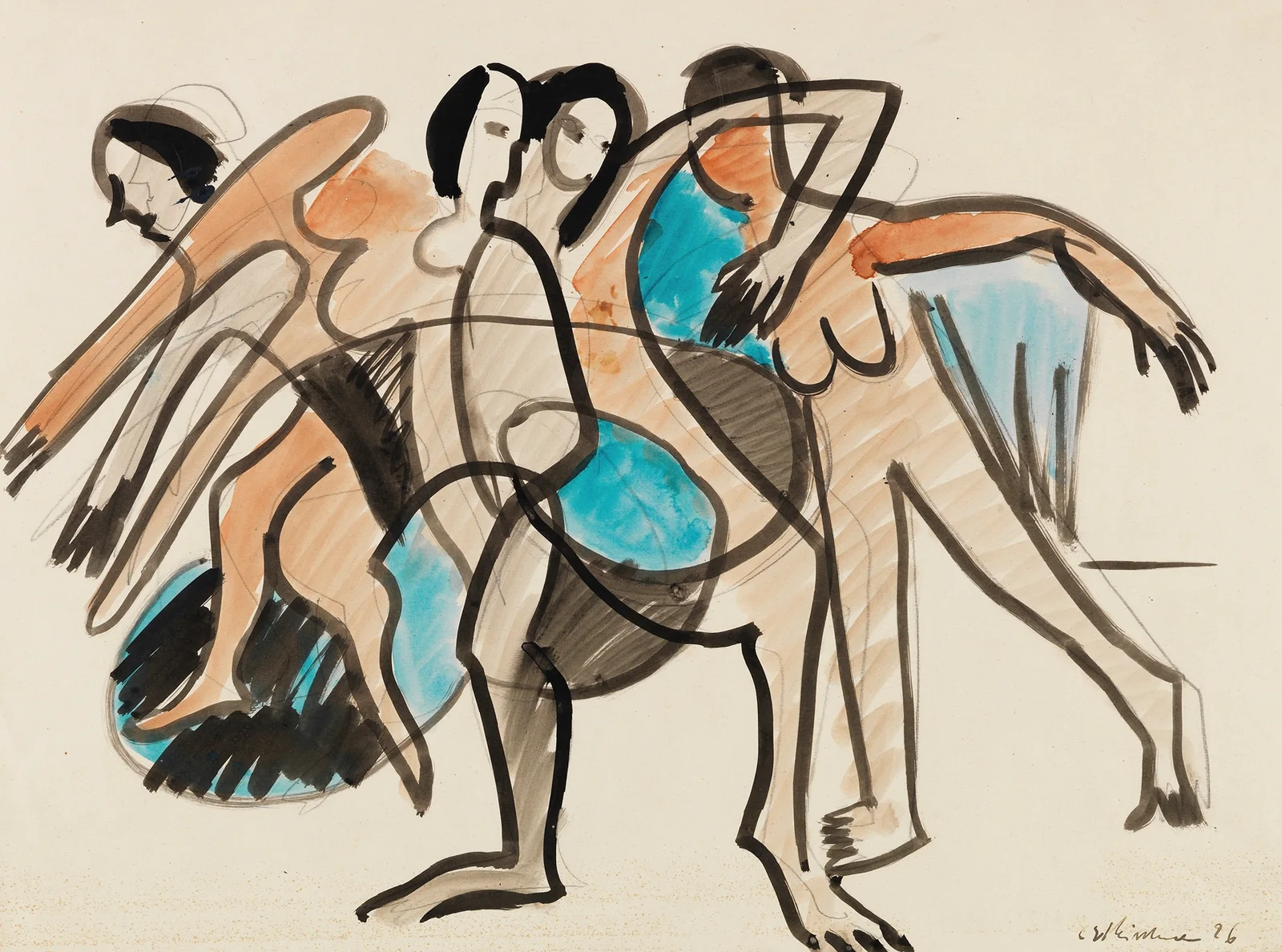 Tanzgruppe av Ernst Ludwig Kirchner
