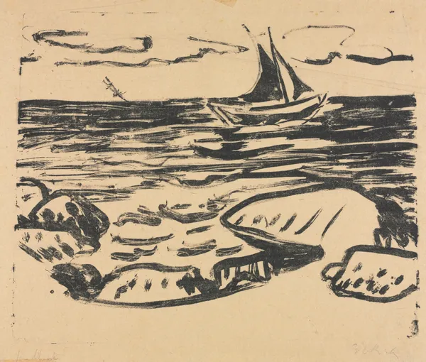 The Sea near Staberhuk av Ernst Ludwig Kirchner