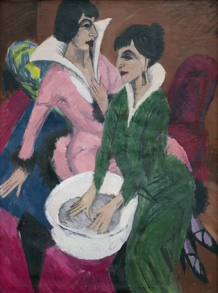 Two Women by a Sink; The Sisters av Ernst Ludwig Kirchner