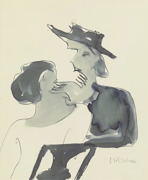Two women talking av Ernst Ludwig Kirchner