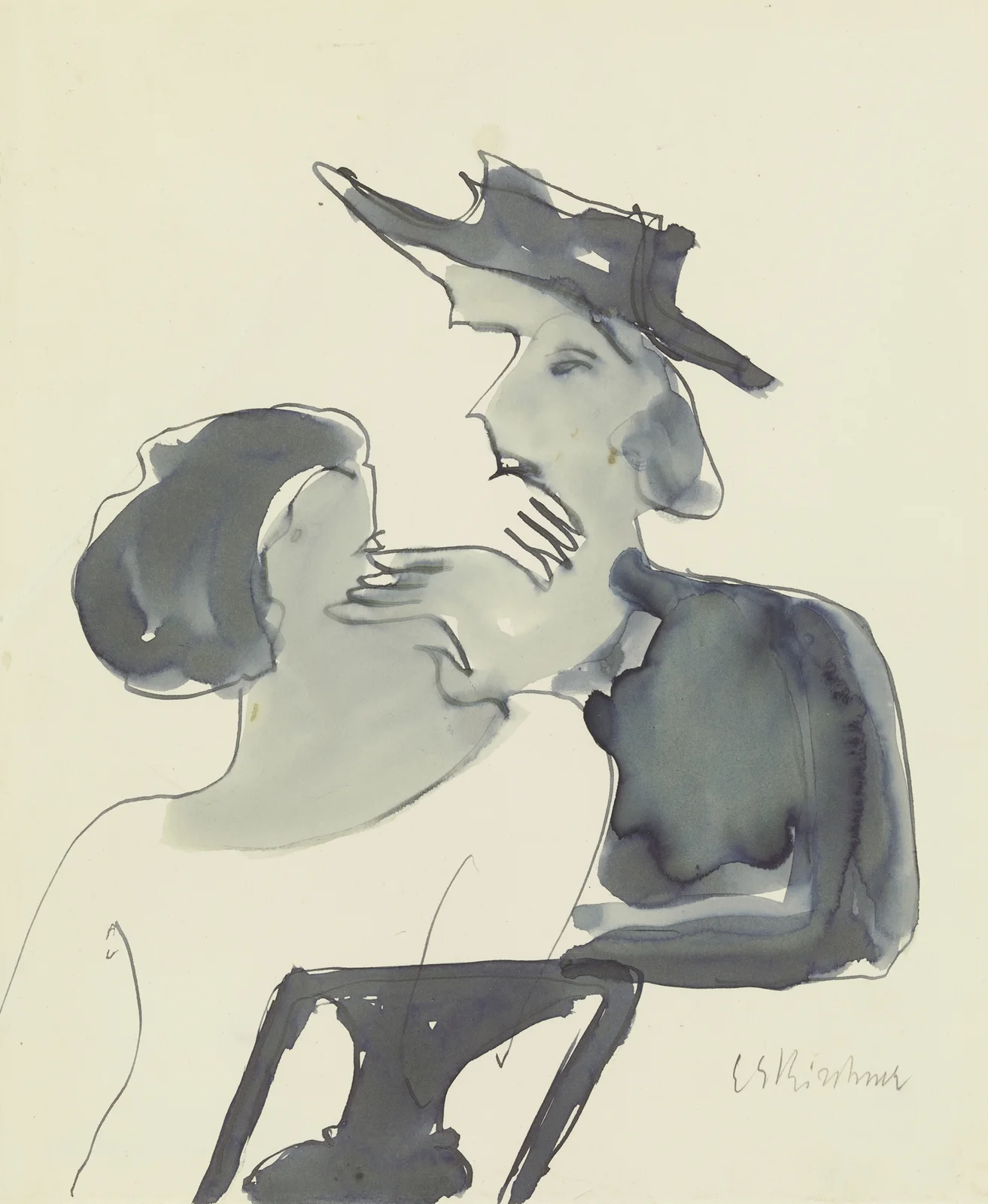 Two women talking av Ernst Ludwig Kirchner