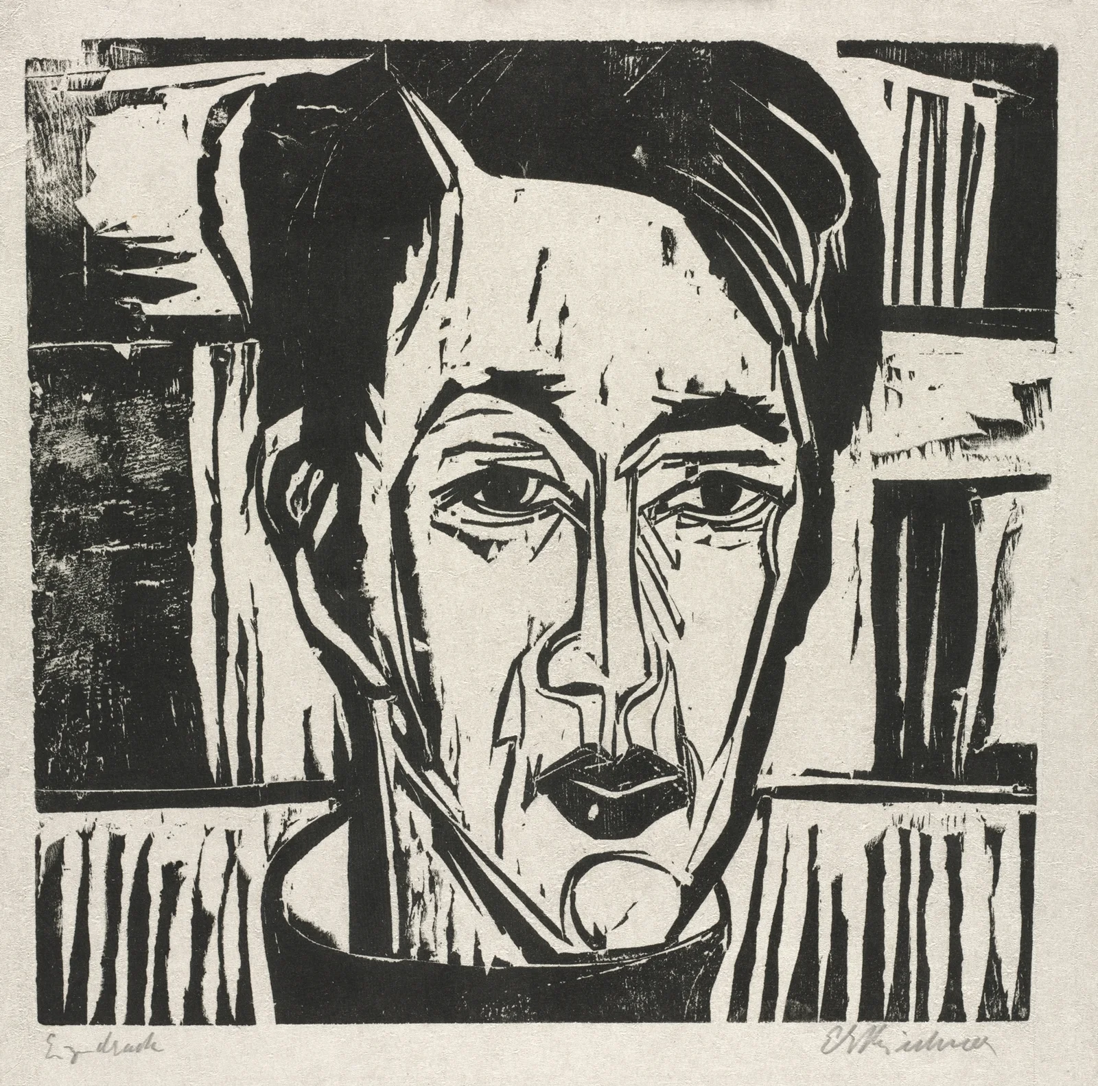 Wehrlin, Facing front av Ernst Ludwig Kirchner