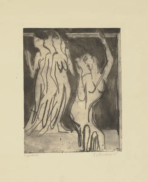 Wigman-Tanzgruppe av Ernst Ludwig Kirchner