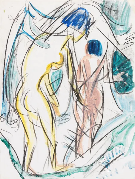 Zwei Akte im Walde av Ernst Ludwig Kirchner