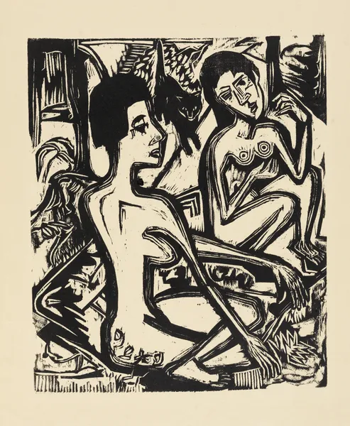 Zwei nackte Frauen im Walde av Ernst Ludwig Kirchner