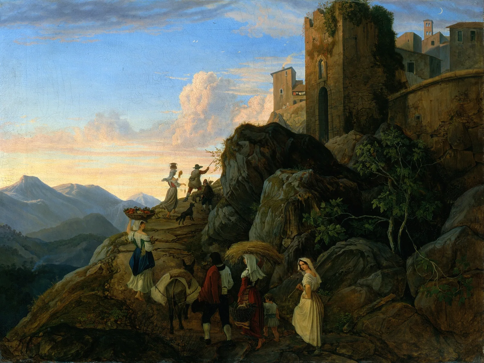 Civitella (Evening) av Adrian Ludwig Richter