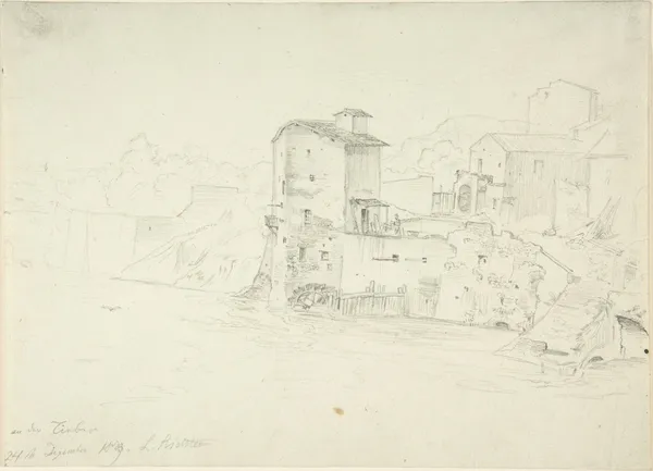 Landscape with Mill and Buildings av Adrian Ludwig Richter