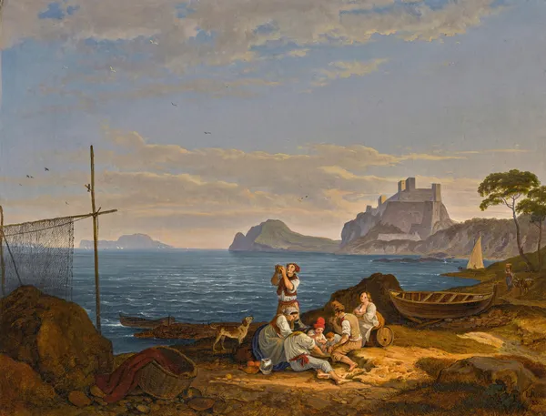 The Bay Of Naples, Capri Beyond av Adrian Ludwig Richter