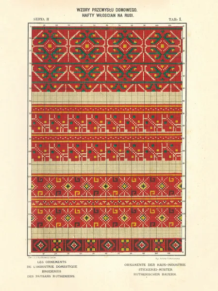 Les ornements de l’industrie domestique – Broderies des paysans Rutheniens vol.3 Pl.01 av Ludwik Wierzbicki