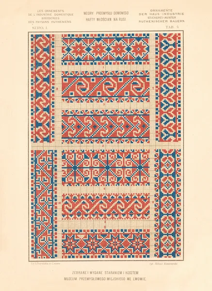 Les ornements de l’industrie domestique – Broderies des paysans Rutheniens vol.2 Pl.04 av Ludwik Wierzbicki