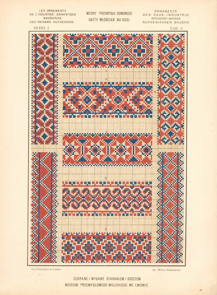 Les ornements de l’industrie domestique – Broderies des paysans Rutheniens vol.2 Pl.03 av Ludwik Wierzbicki