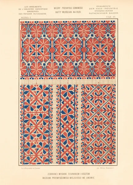 Les ornements de l’industrie domestique – Broderies des paysans Rutheniens vol.2 Pl.10 av Ludwik Wierzbicki