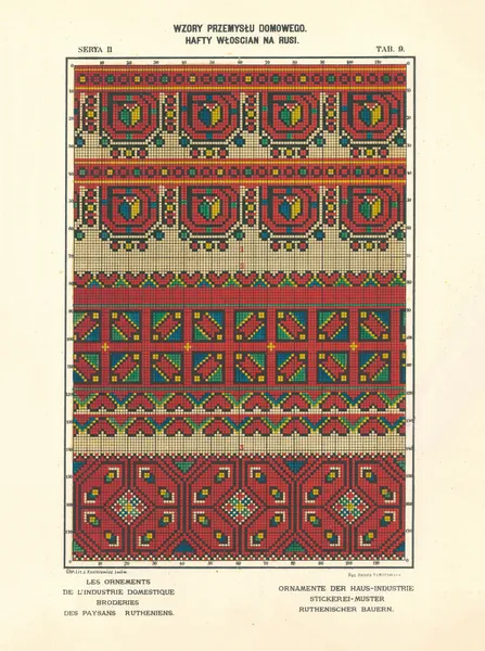 Les ornements de l’industrie domestique – Broderies des paysans Rutheniens vol.3 Pl.09 av Ludwik Wierzbicki