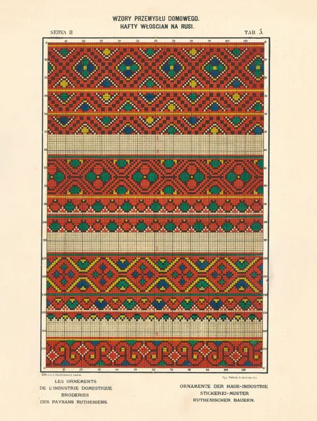Les ornements de l’industrie domestique – Broderies des paysans Rutheniens vol.3 Pl.05 av Ludwik Wierzbicki