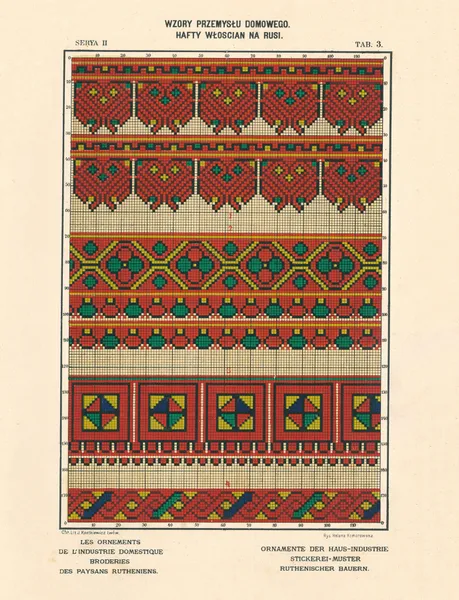 Les ornements de l’industrie domestique – Broderies des paysans Rutheniens vol.3 Pl.03 av Ludwik Wierzbicki
