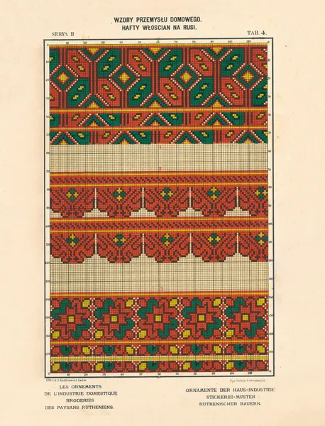Les ornements de l’industrie domestique – Broderies des paysans Rutheniens vol.3 Pl.04 av Ludwik Wierzbicki