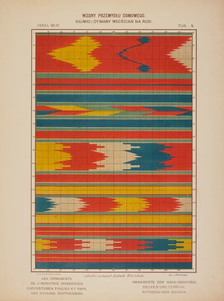 Les ornements de l’industrie domestique – Couvertures tissues et tapis des paysans Routheniens Pl.04 av Ludwik Wierzbicki