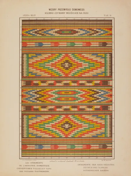 Les ornements de l’industrie domestique – Couvertures tissues et tapis des paysans Routheniens Pl.11 av Ludwik Wierzbicki