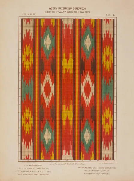 Les ornements de l’industrie domestique – Couvertures tissues et tapis des paysans Routheniens Pl.07 av Ludwik Wierzbicki