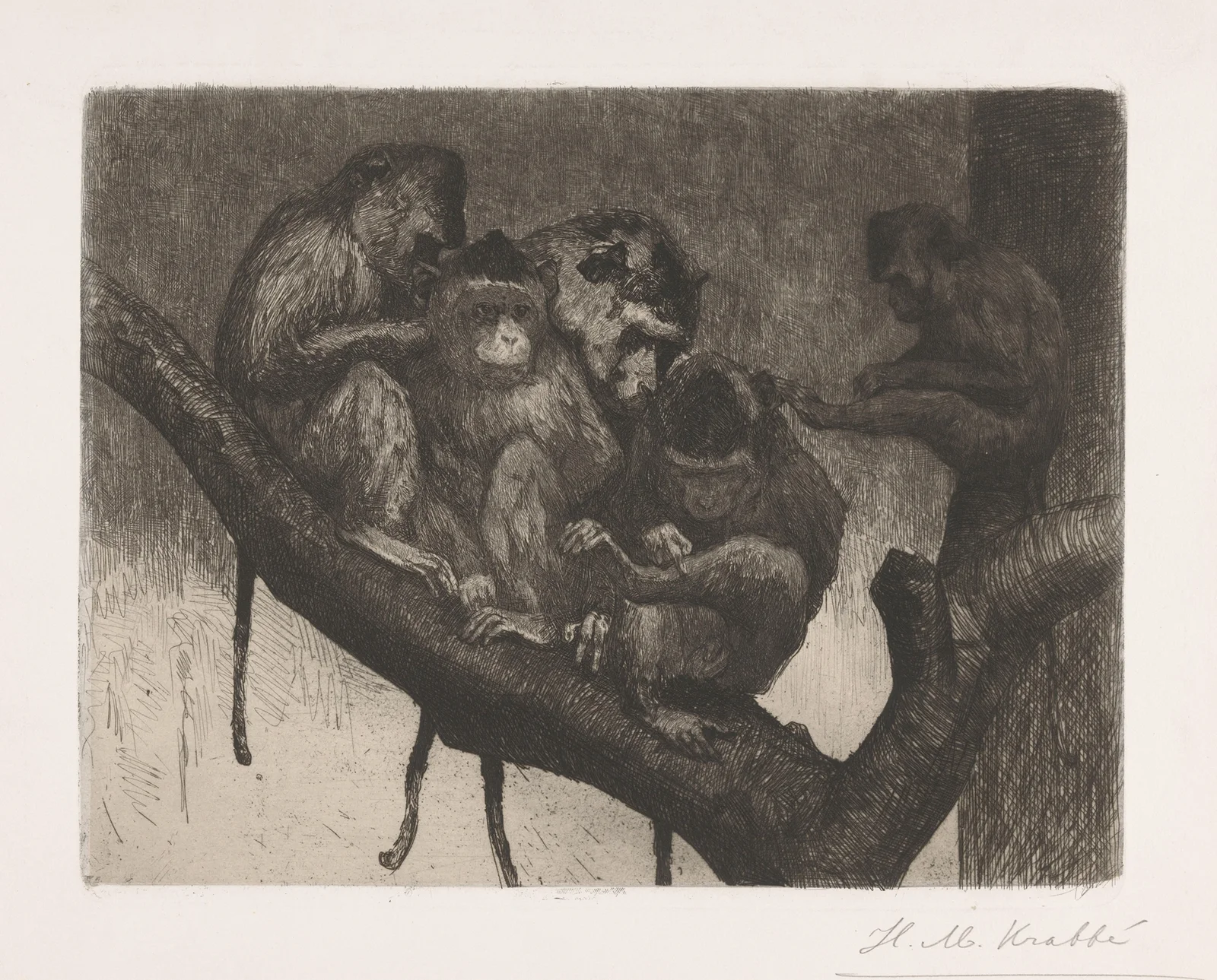 Five monkeys in a tree av Hendrik Maarten Krabbé