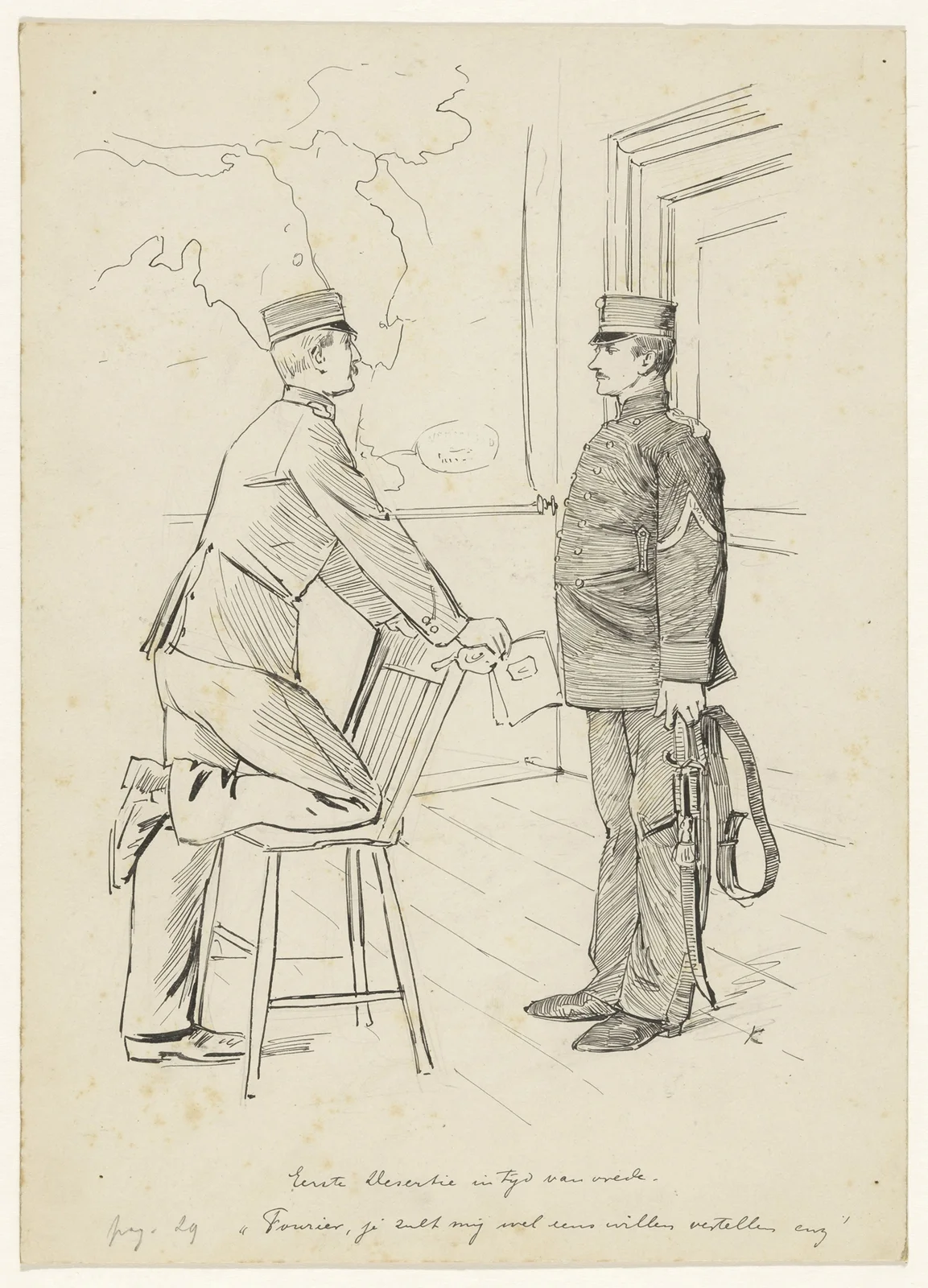 Twee militairen av Hendrik Maarten Krabbé
