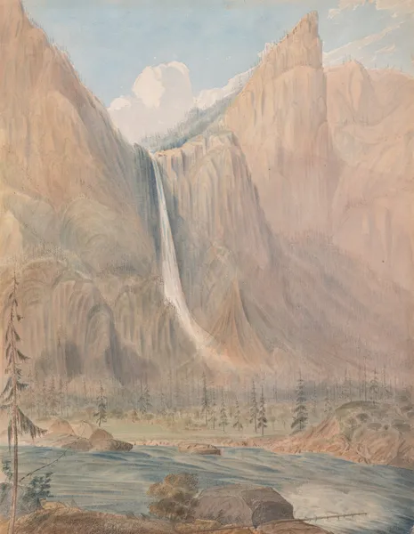 Bridal Veil’ from the foot of El-Capitan. Yo-semite Valley, Cala av James Madison Alden