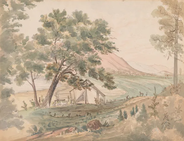 Camp at Clear Lake, California av James Madison Alden