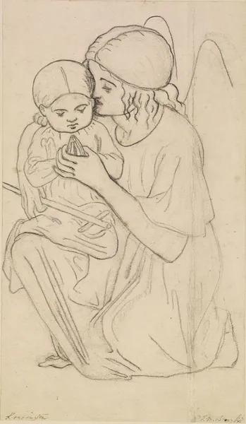 Our Ladye of Good Children – Angel Holding a Child av Ford Madox Brown