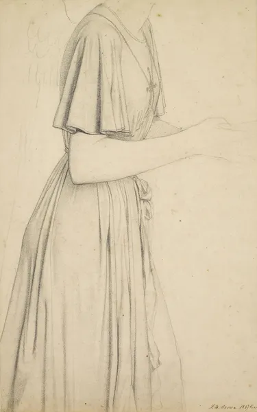 Oure Ladye of Saturday Night – Drapery Study for Angel Holding a Bowl of Water av Ford Madox Brown
