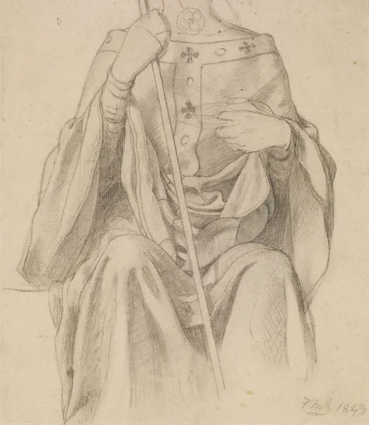 The Spirit of Justice – Drapery Study for a female Figure av Ford Madox Brown